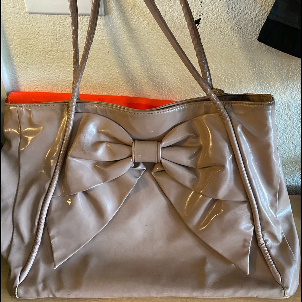 Women’s Taupe Bow Detail Tote Bag - Unbranded